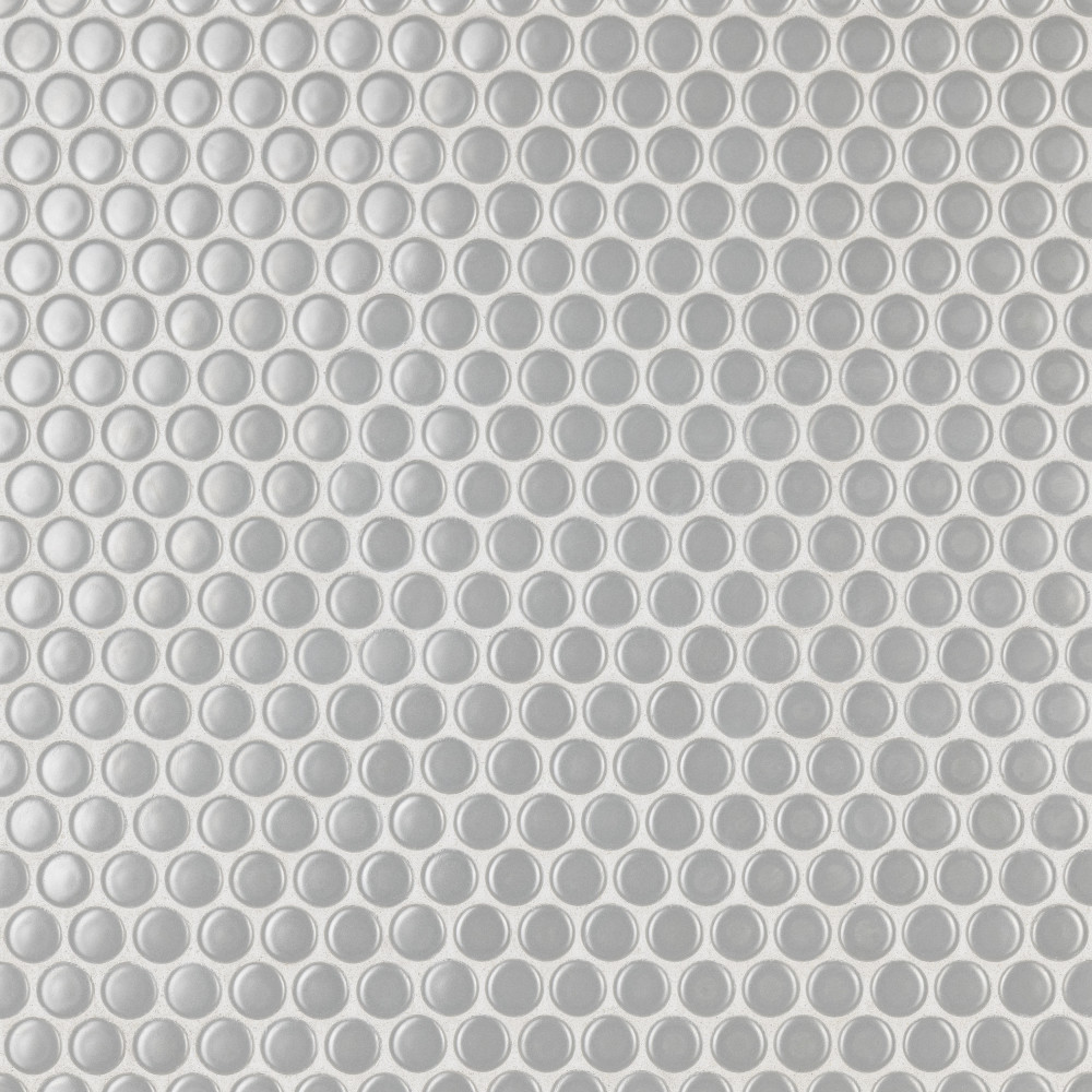 Metro Penny Matte Light Grey 9.75x11.5 Round Porcelain Floor and Wall Digital Pattern