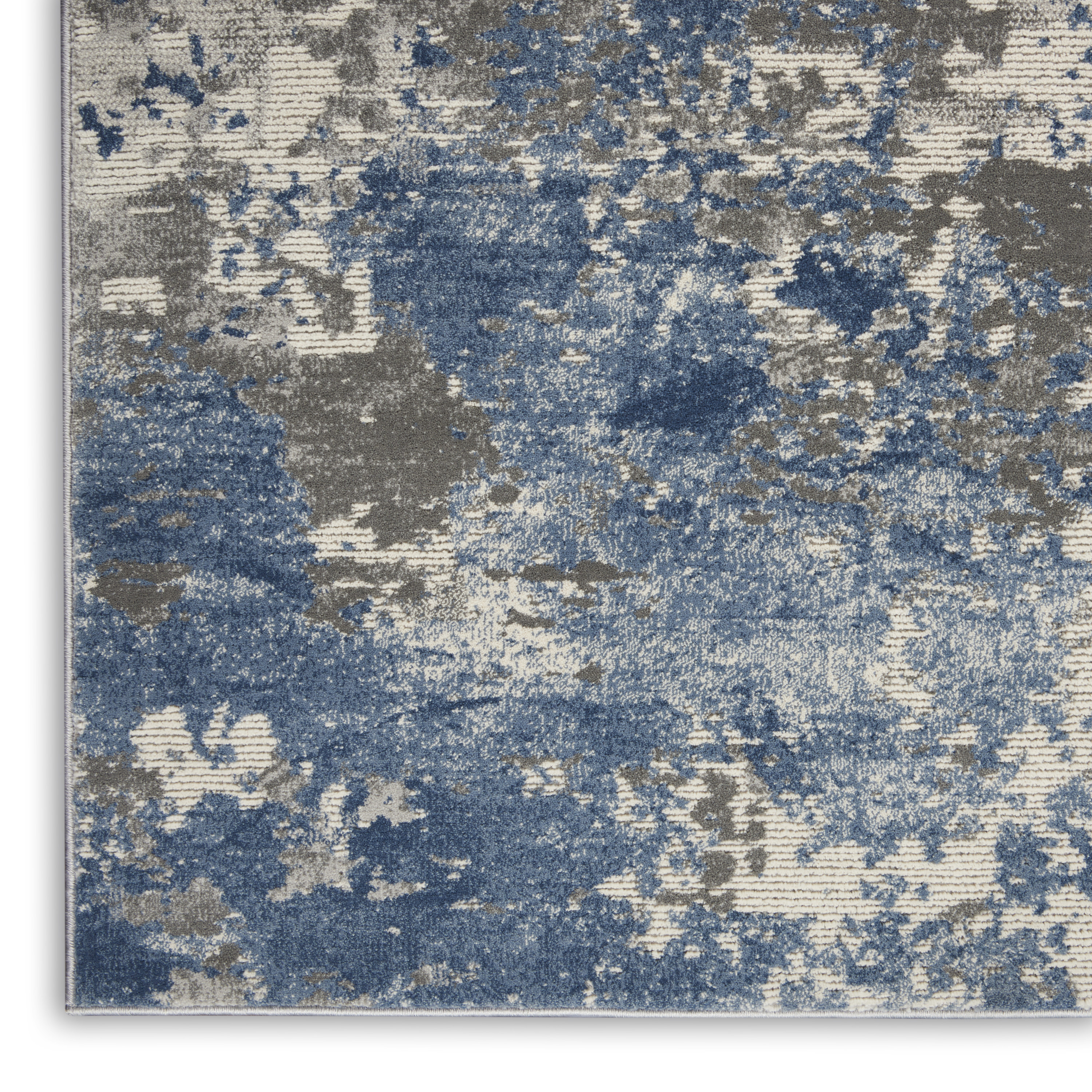 Nourison Rustic Textures 3'11" x 5'11" Grey Blue Modern Indoor Rug