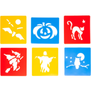 Halloween Stencils, Plastic, 6 Count