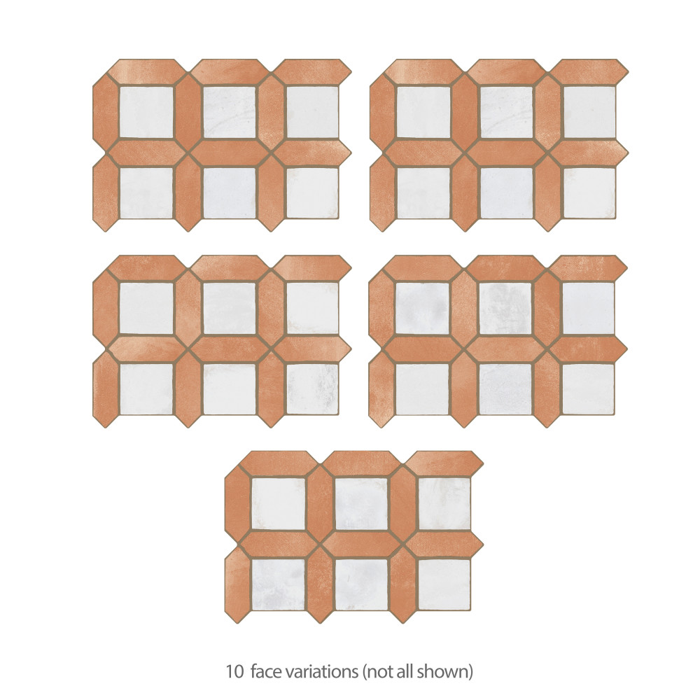 Picket Arendel Terra with White Square 14-5/8 in. x 22-1/2 in. Porcelain Floor and Wall Tile