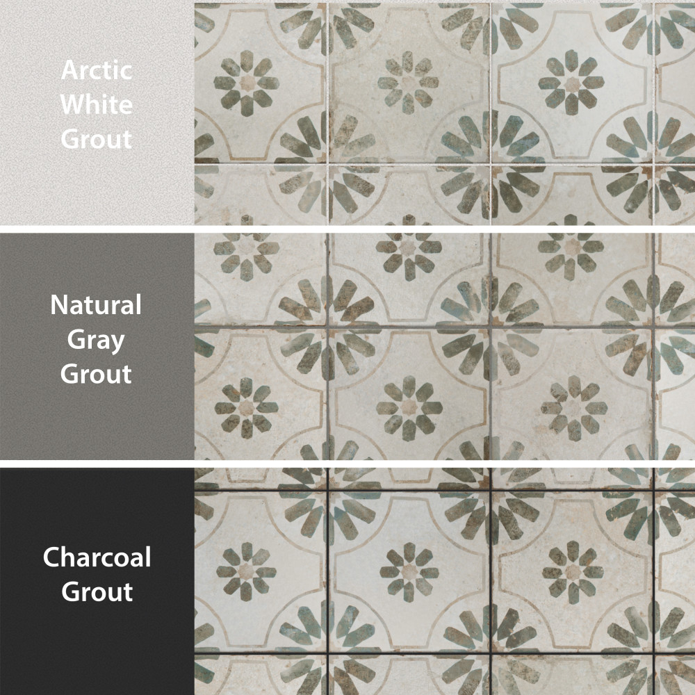 Kings Blume Sage 17-5/8 in. x 17-5/8 in. Ceramic Floor and Wall Tile