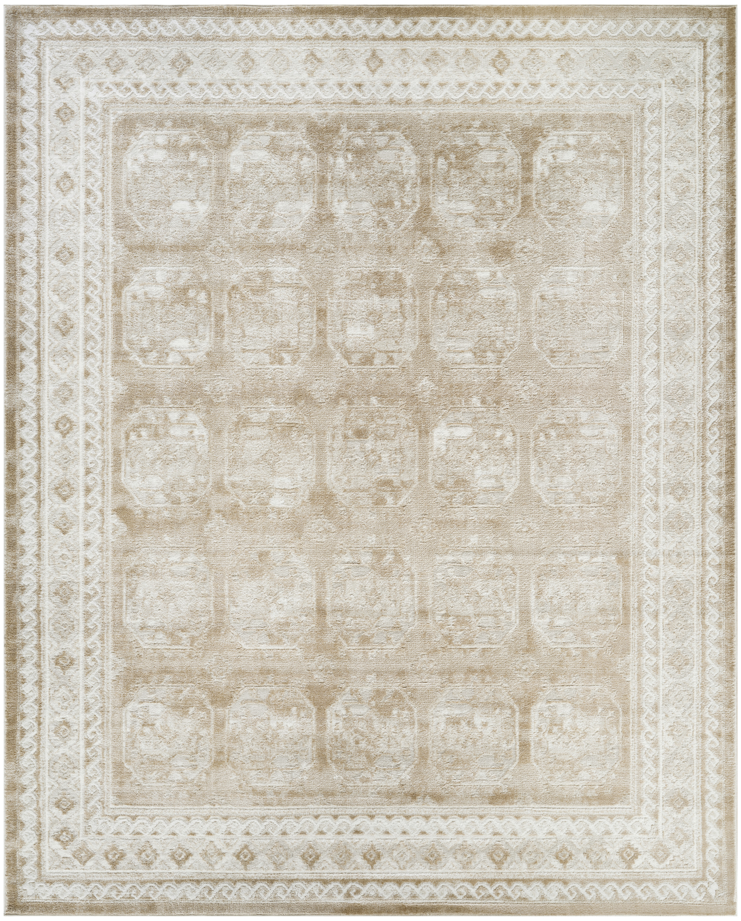 Nourison Dekor 7'10" x 9'10" Cream Beige Vintage Indoor Rug