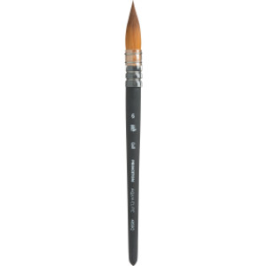 Aqua Elite Quill Brush, Synthetic Bristles, Short Handle Watercolor Paintbrush, Matte Black, Size 6, 1 Count