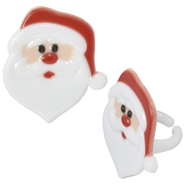 Santa Face Cupcake Rings