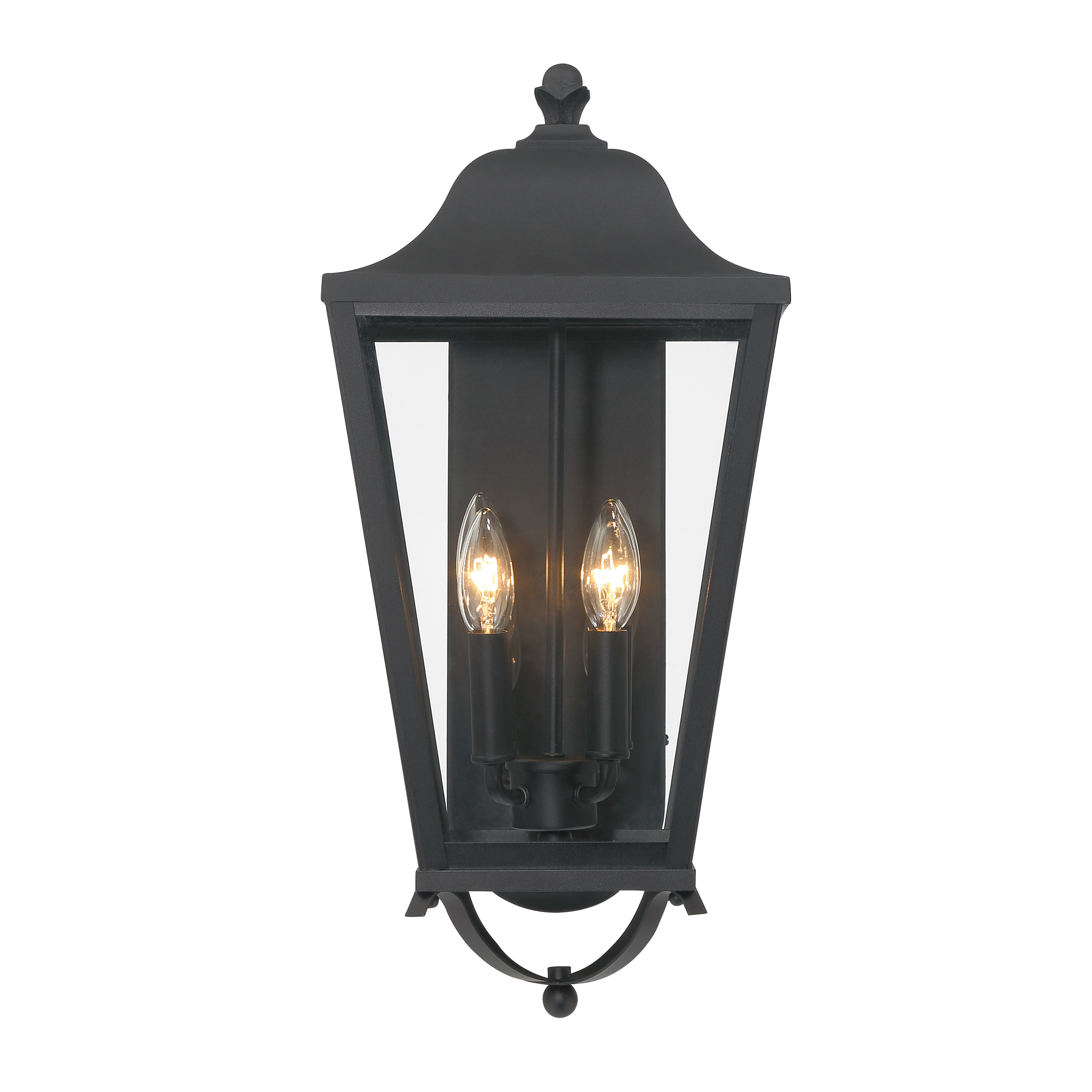 4 Light Outdoor Wall Mount in Sand Coal Finish with Clear Glass - alternate view