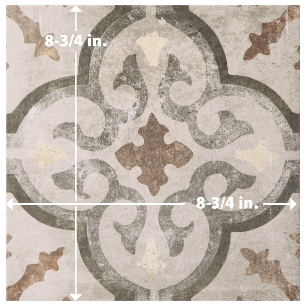 D’Anticatto Decor Palazzo 8-3/4 in. x 8-3/4 in. Porcelain Floor and Wall Tile