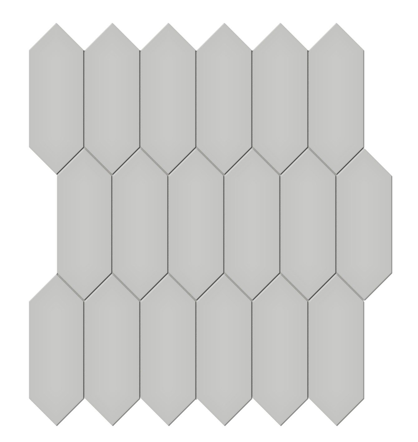Soho Loft Grey 2x5 Picket Mosaic Matte Virginia Tile Company