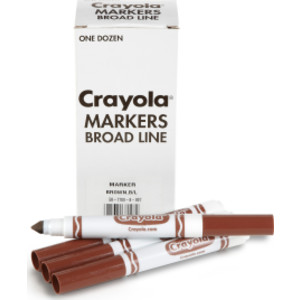 Bulk Markers, Conical Tip, Brown, 12 Count