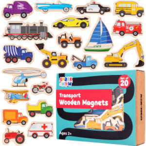 Wooden Magnets - Transport - Set of 20
