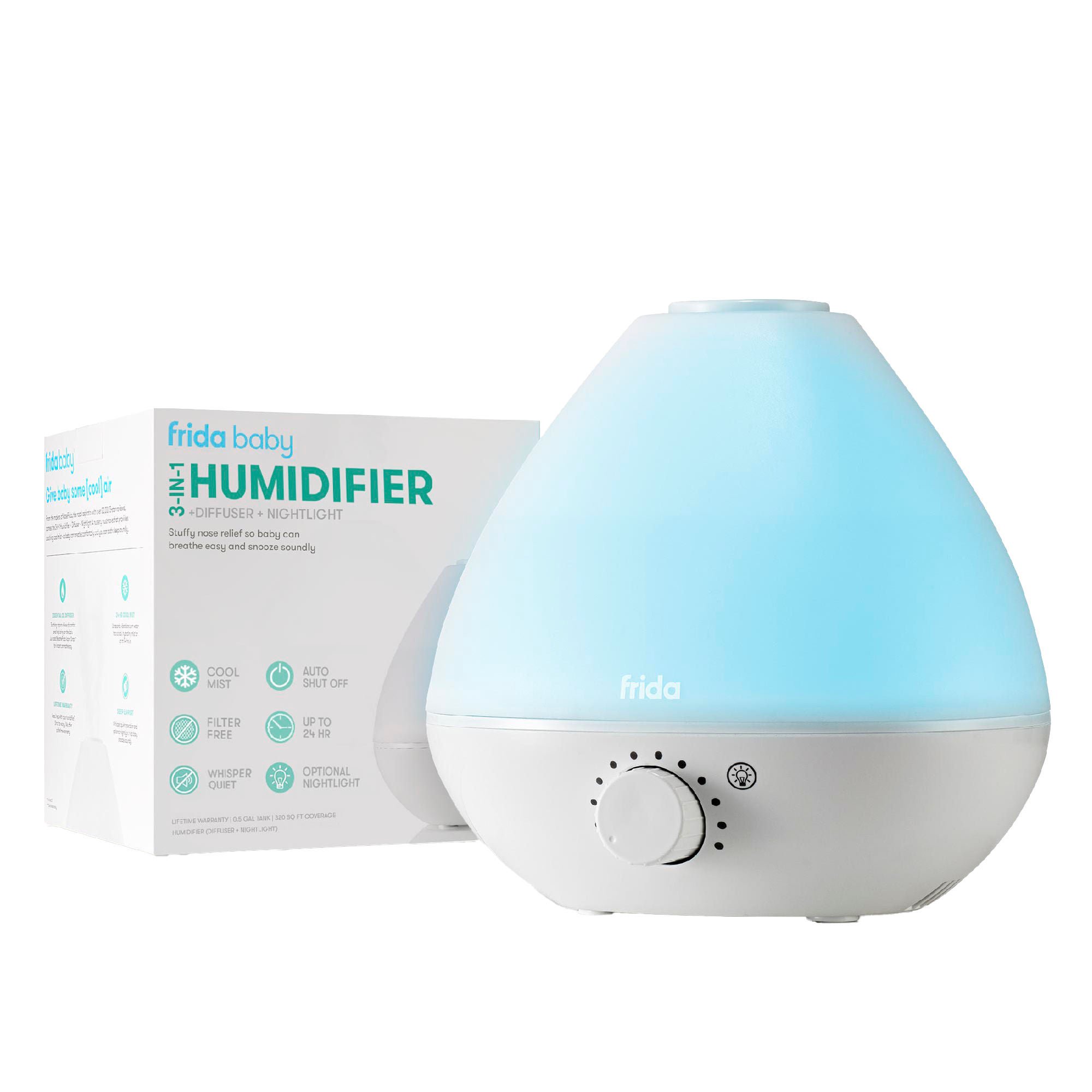 Fridababy LLC HUMIDIFIER, 3-IN-1 W/DIFFUSER & NIGHTLIGHT (4/CS)