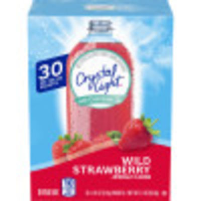 Crystal Light Wild Strawberry Drink Mix with Caffeine, 30 ct On-the-Go-Packets