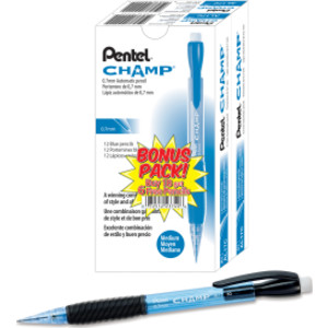 CHAMP Mechanical Pencil, 0.7mm, Blue Barrel, 24 Pack