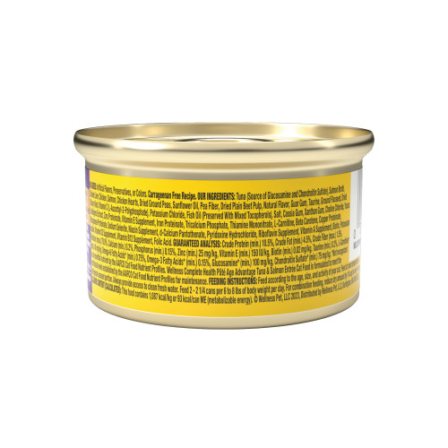 Wellness Complete Health Pate Age Advantage Tuna & Salmon back packaging
