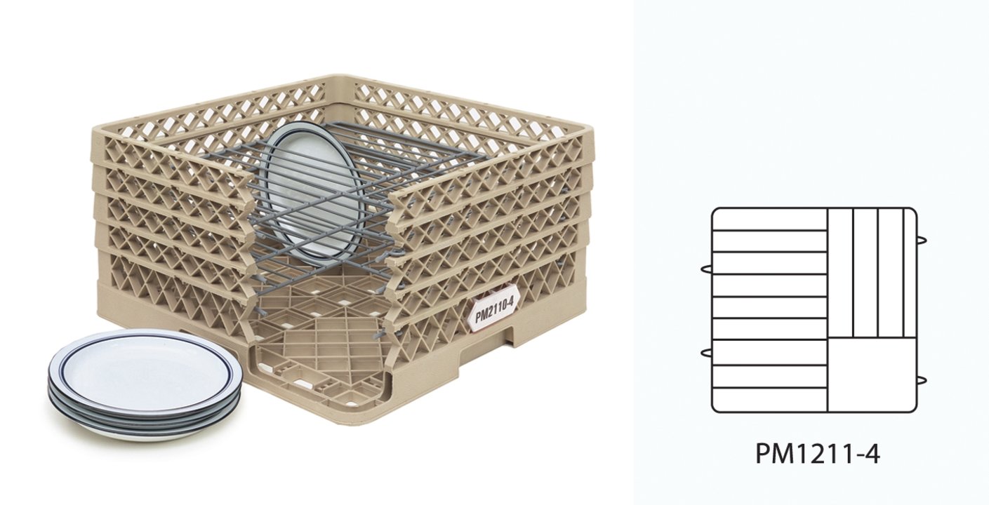Traex® Plate Crate® Warewashing System with four extenders