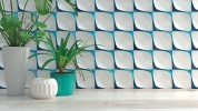 Blanc Et Bleu Leaf Wall Decor 5x5