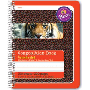 Primary Composition Book, Spiral Bound, D'Nealian/Zaner-Bloser, 5/8" x 5/16" x 5/16" Ruled, 9-3/4" x 7-1/2", 100 Sheets