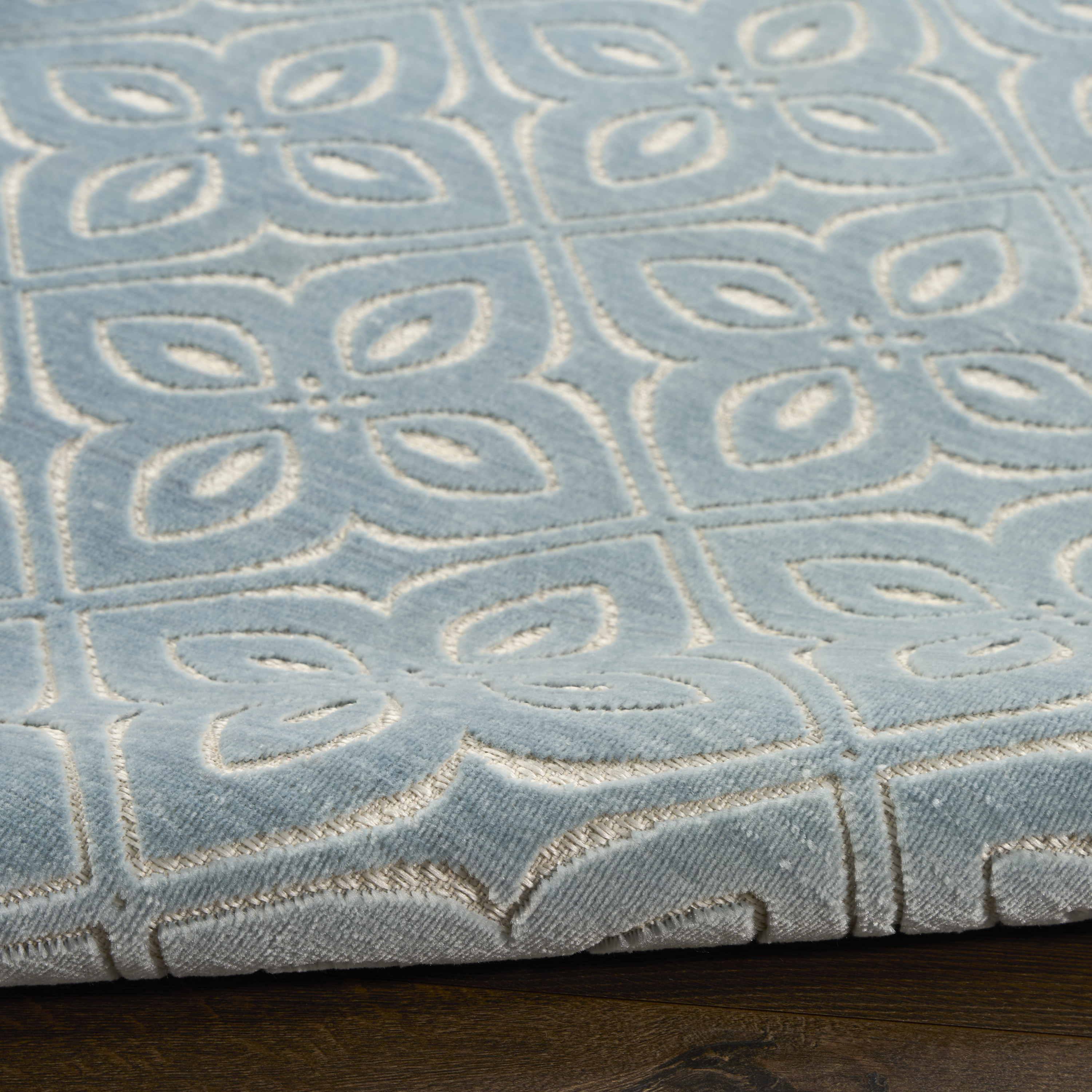 Nourison Washable Charm 8' x 10' Blue Ivory Contemporary Indoor Rug