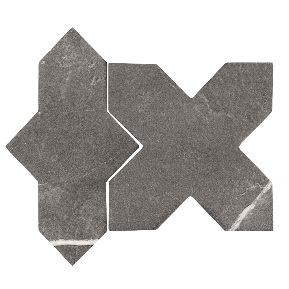 Istanbul Squire Shield Night with Night Cross 6 in. x 8-3/8 in. Porcelain Floor and Wall Tile