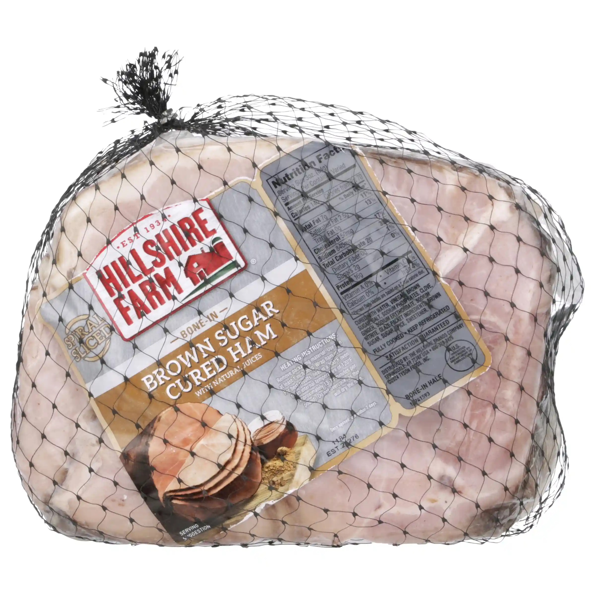 Hillshire Farm® Bone-In Brown Sugar Cured Spiral Sliced Half Ham with Natural Juices (4 Count)_image_21