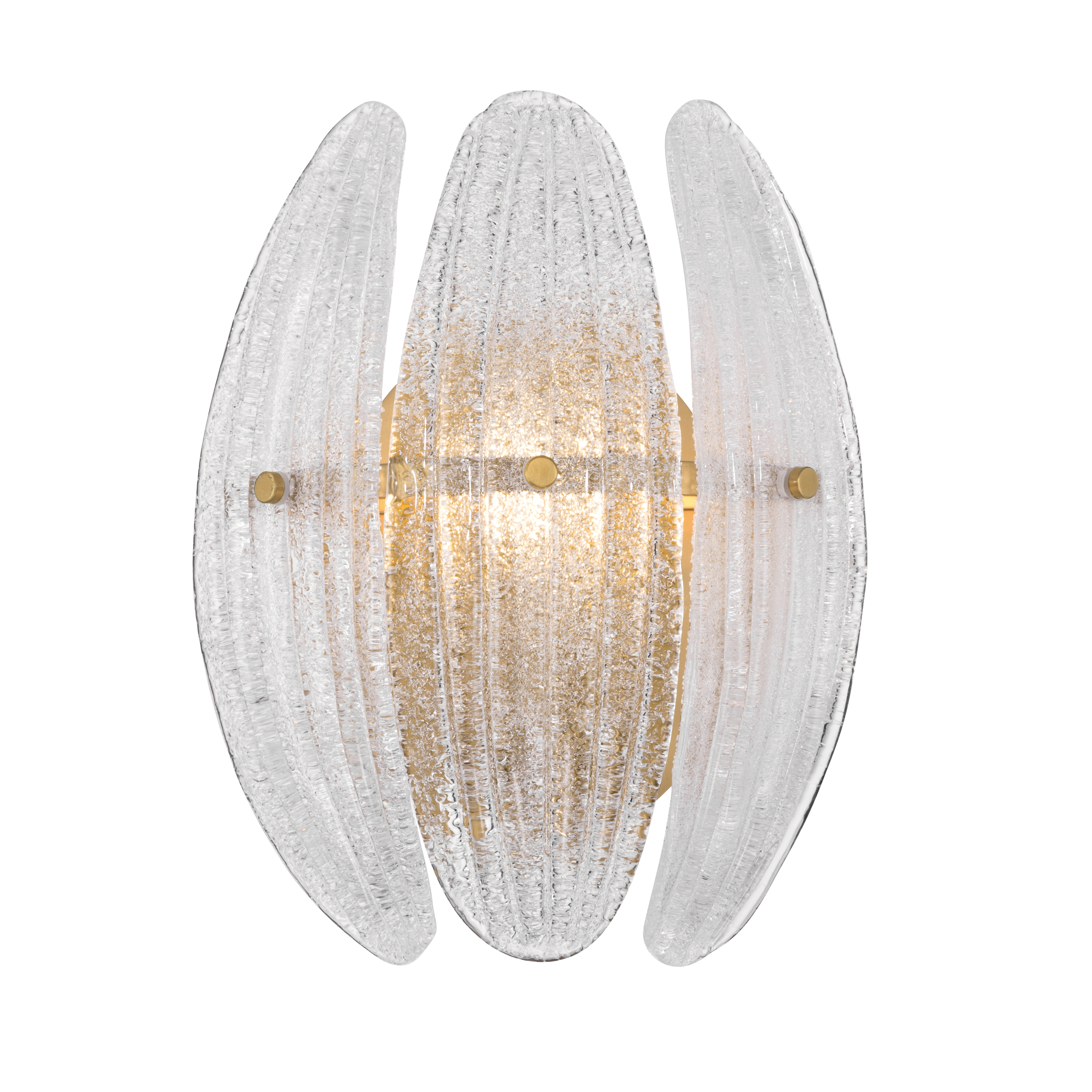 1-Light Wall Sconce - Legacy Brass with Clear Textured Handmade Glass - alternate view