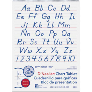 D'Nealian Chart Tablet, Manuscript Cover, 2" Ruled 24" x 32", 25 Sheets