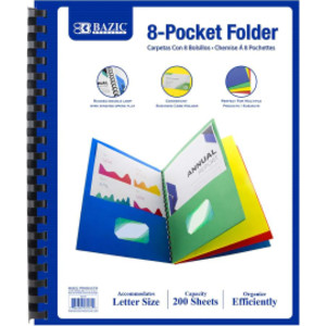 8-Pocket Folder, Assorted Colors
