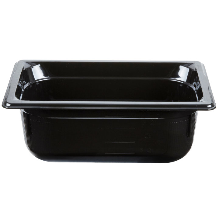 Fourth-size 4-inch-deep Super Pan® high-temperature plastic pan in black