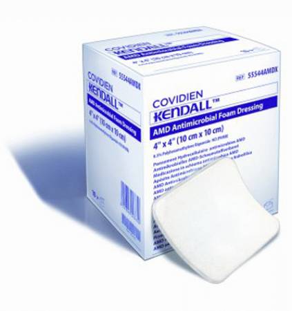 Kendall™ AMD Antimicrobial Foam Dressing, 8 x 8 inch