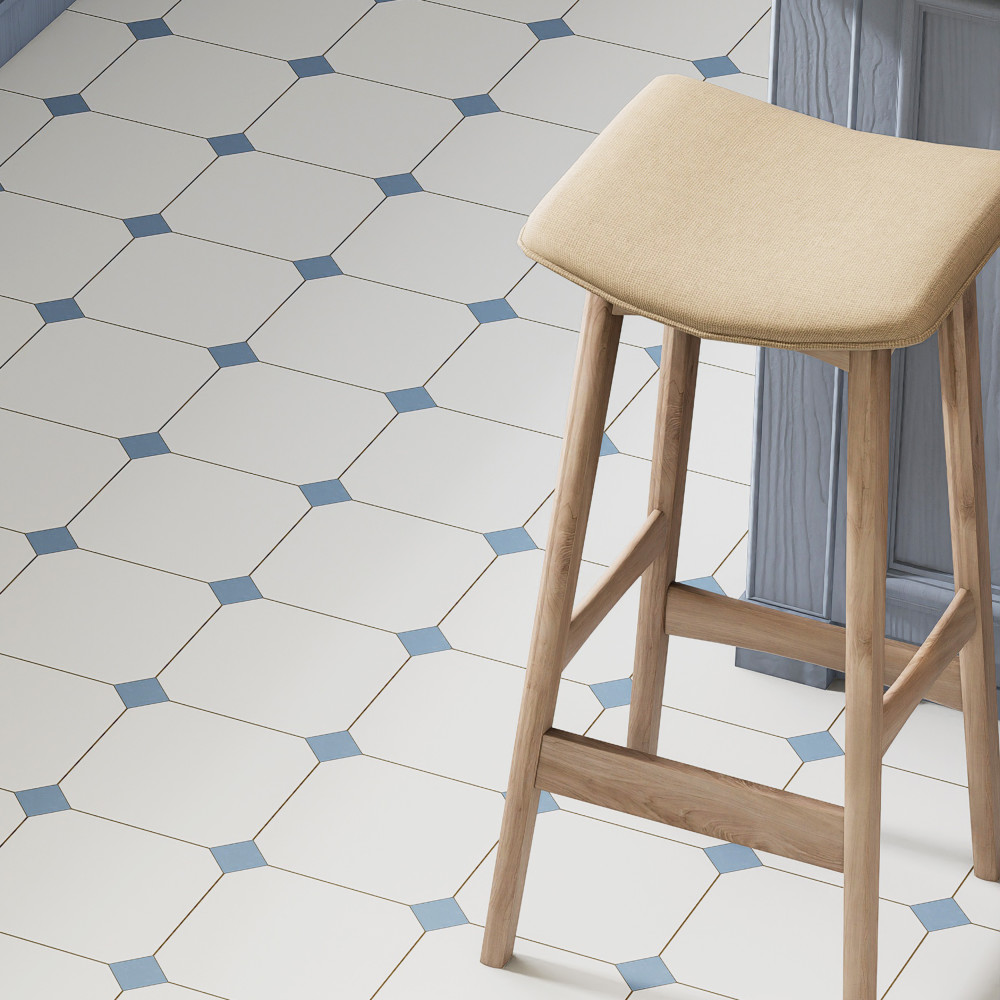 Vaudeville Taco Azzuro 1-5/8 in. x 1-5/8 in. Porcelain Floor and Wall Tile
