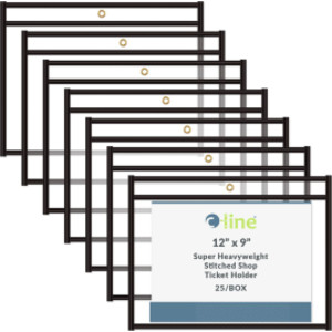 Shop Ticket Holders, Open Long Side, 12" x 9", 25-Pack