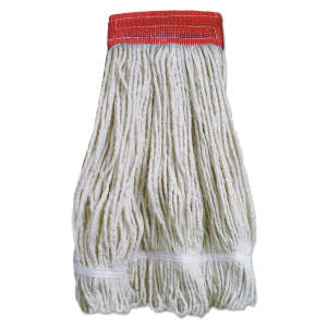 Boardwalk, Wideband Synthetic Looped-End Wet Mop Head with 5" Headband, 20 oz, White