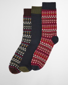 Geschenkset Socken Marlow Fair Isle Olive