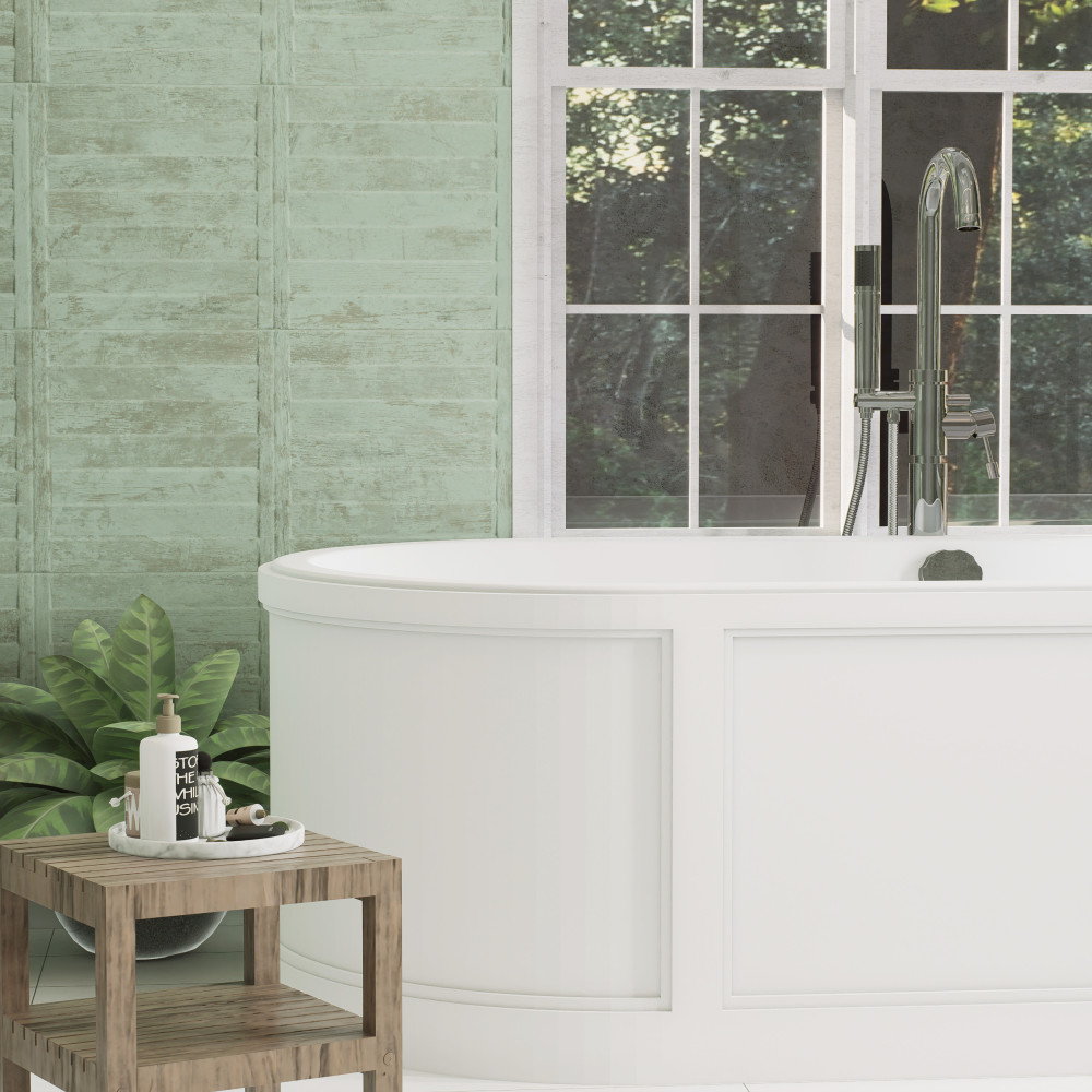 Habanera Decor Verde 11-7/8 in. x 35-1/2 in. Ceramic Wall Tile