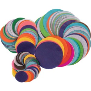 Bleeding Tissue Circles Assortment, 25 Assorted Colors, Assorted Sizes, 2,250 Circles