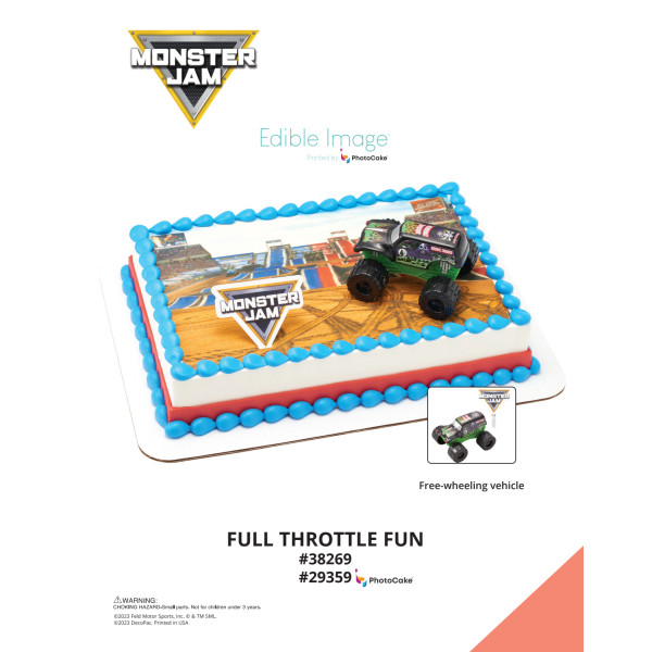 Monster Jam® Full Throttle Fun The Magic of Cakes® PhotoCake® Enhanced Background Page