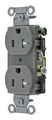 Straight Blade Duplex Receptacle Tamper-Resistant Commercial Specification Grade 20A 125V 2P3W Gray