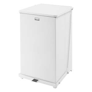 Rubbermaid Commercial, Defenders®, 25gal, Metal, White, Square, Receptacle