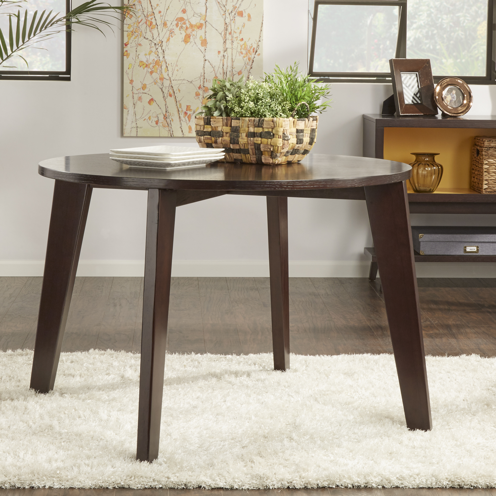 Angled Leg Round Dining Table