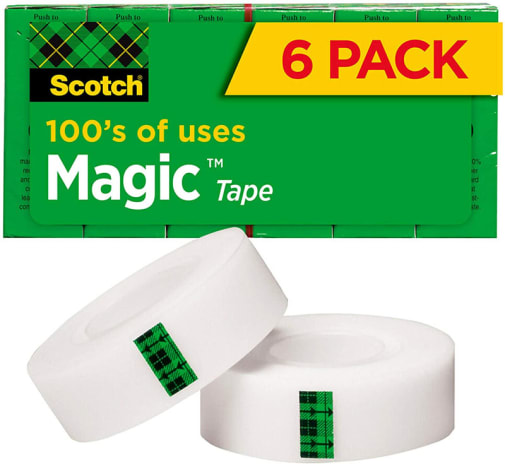 Scotch Magic Tape 6 pack 3/4" x 1296