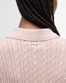 Hartland Knitted Polo Shirt Primrose Pink