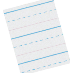 Sulphite Handwriting Paper, Dotted Midline, Grade 2, 1/2" x 1/4" x 1/4" Ruled Long, 10-1/2" x 8", 500 Sheets