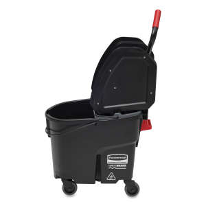 Rubbermaid Commercial, WaveBrake, 35qt, Mop Bucket w/ Downpress Wringer, Black