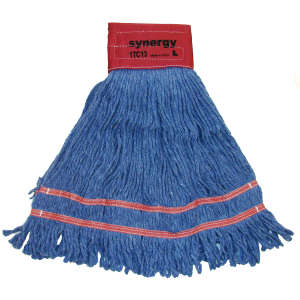Hillyard, Disinfectant, Large, Looped-End, 9" Headband, Synthetic, Blue, Wet Mop