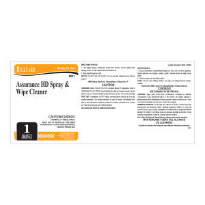 Label RTU Ars 801 Assurance Cleaner