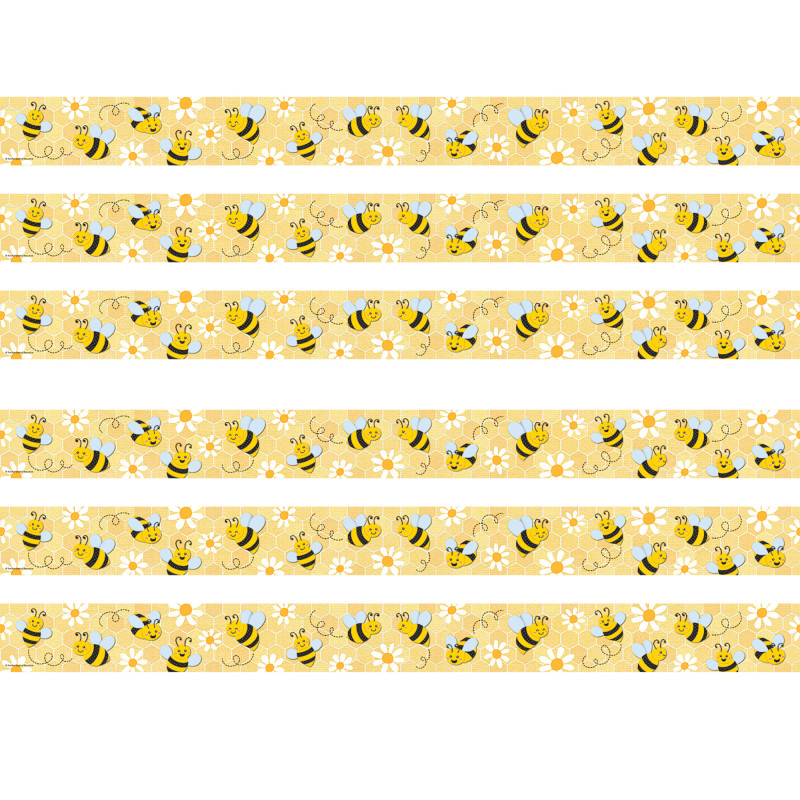 Buzzing Bees Straight Border Trim, 35 Feet Per Pack, 6 Packs