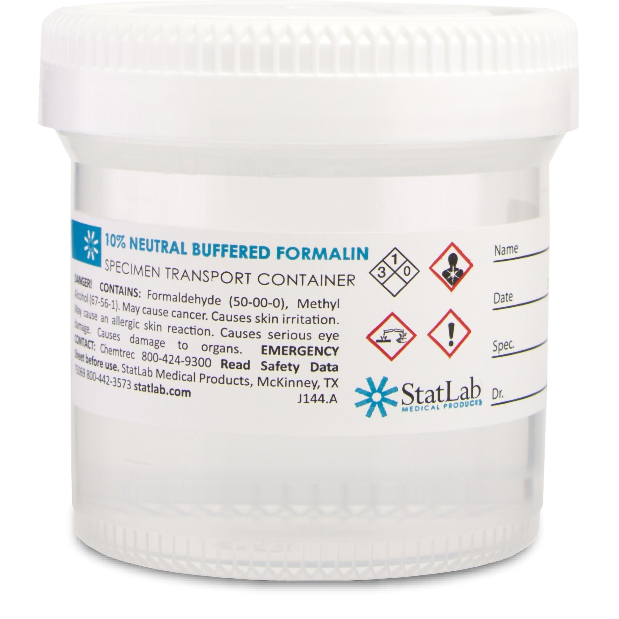 StatClick™ Prefilled Formalin Container, 45 mL Fill in 90 mL