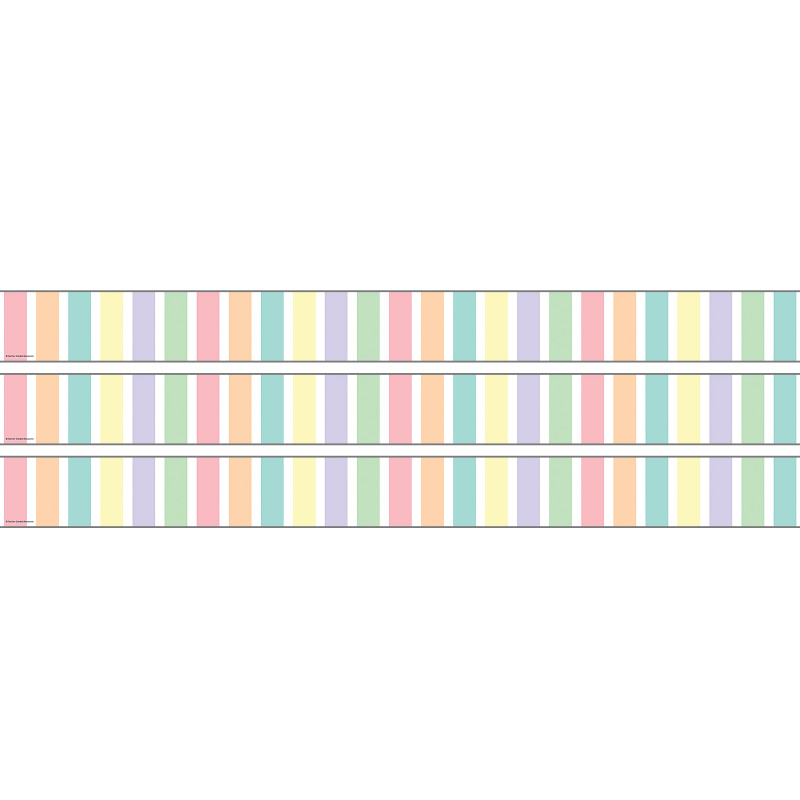 Pastel Pop Stripes Straight Rolled Border Trim, 50 Feet, 3 Rolls