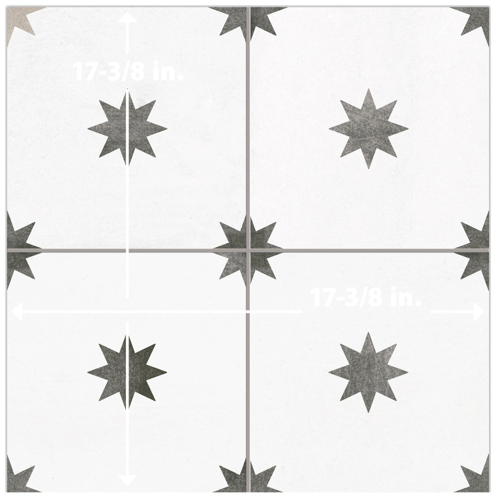 Starlight White 17-3/8 in. x 17-3/8 in. Porcelain Floor and Wall Tile