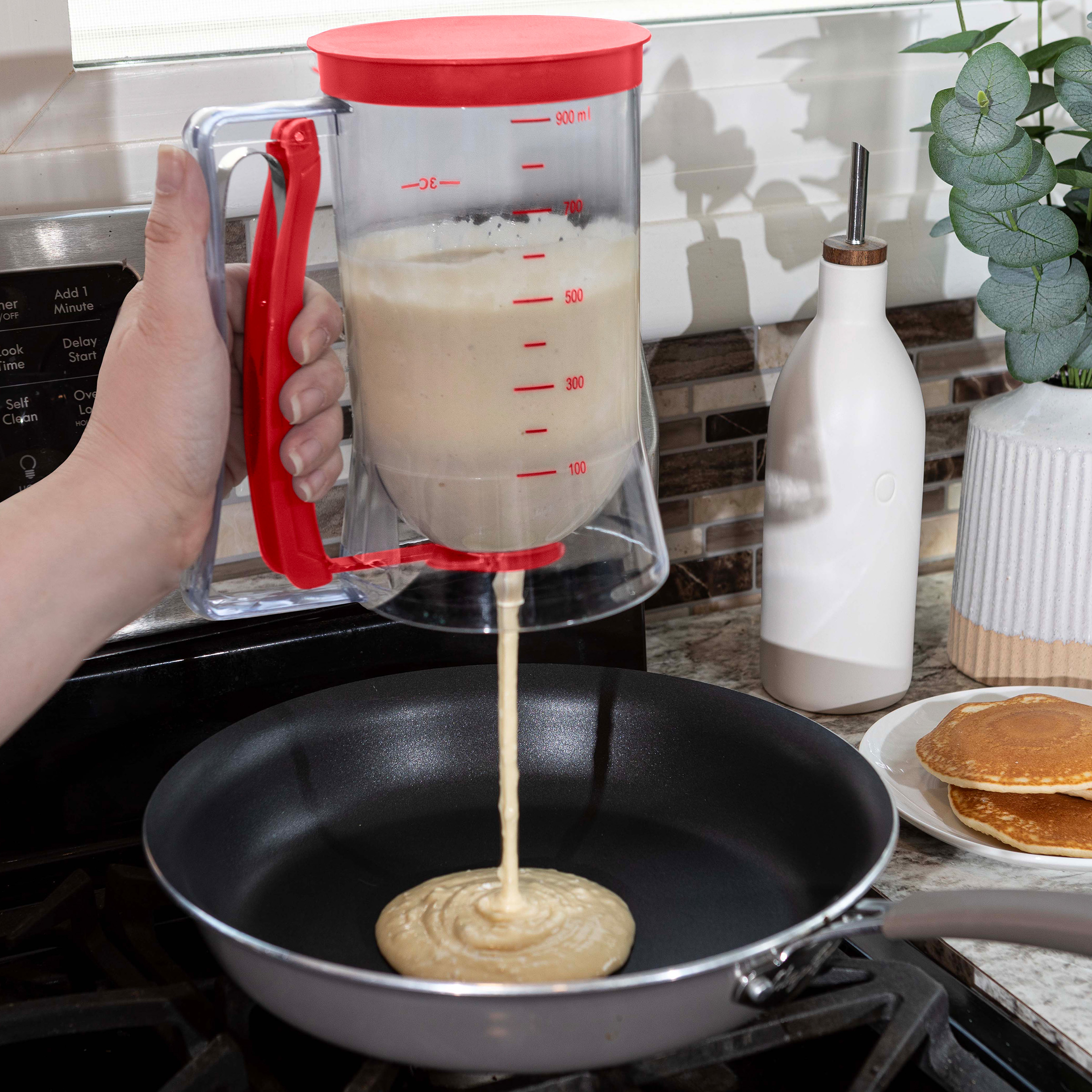 Chef Buddy 4-Cup Pancake Batter Dispenser for Pancakes, Baking Tools
