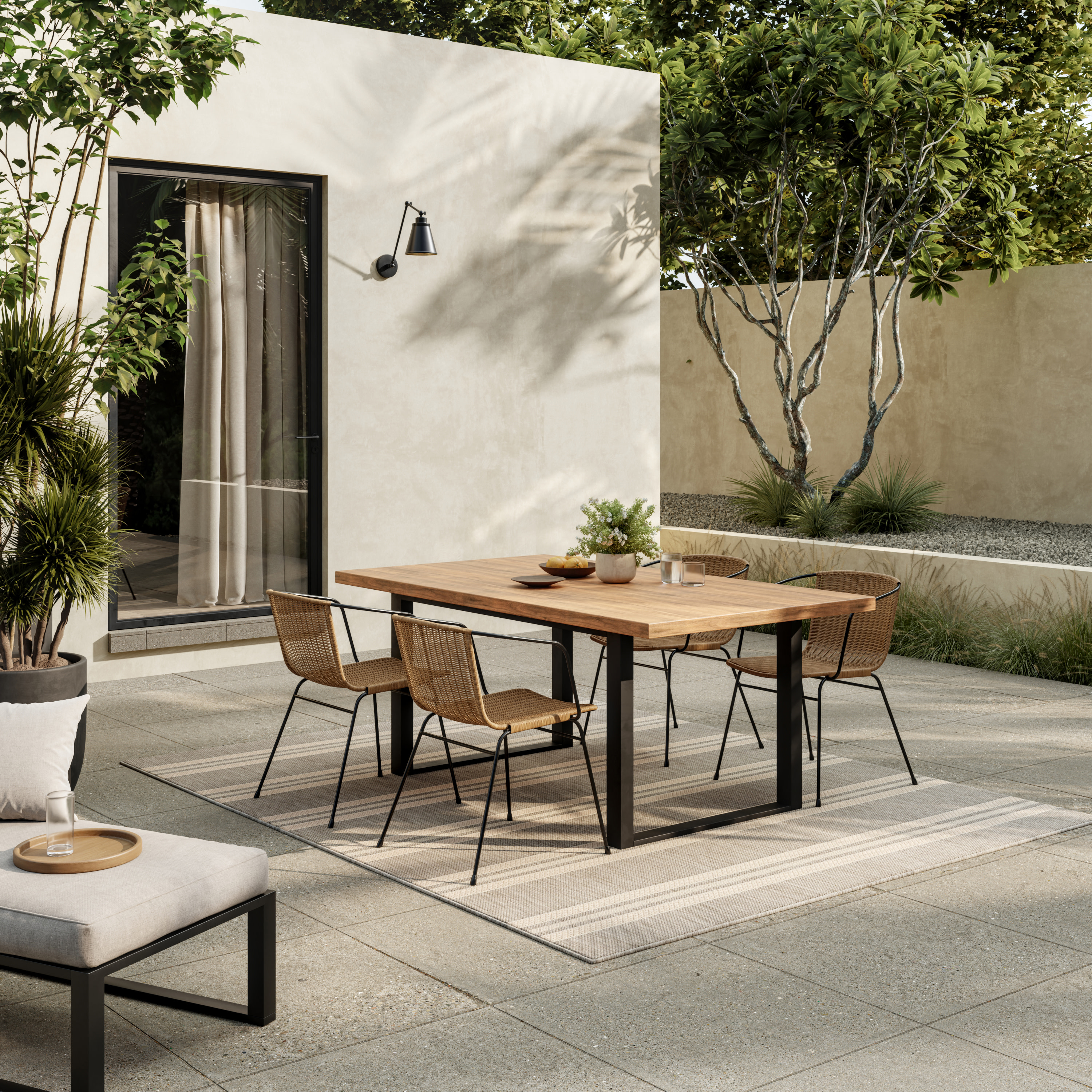Nourison Horizon Indoor/Outdoor 4' x 6' Grey Modern Rug